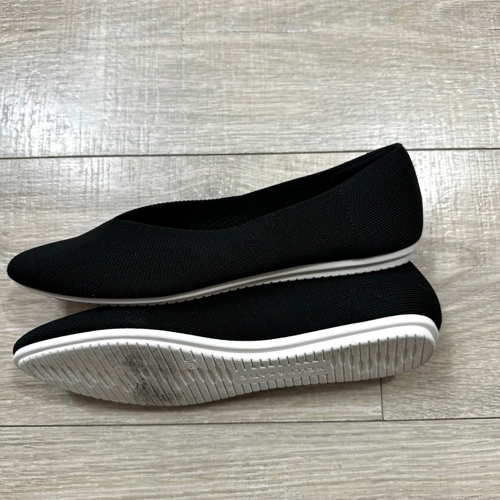 Kelly & Katie Black Round Pointed Slip On Ballet Flats‎ Mesh Knit Women's 7.5 M - Picture 5 of 7